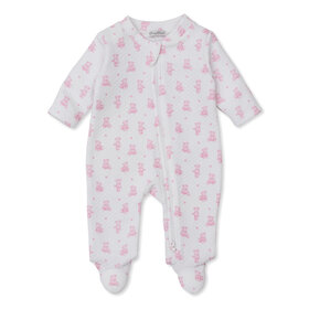 Kissy Kissy Teddy Bear Time Jacquard Zip Footie