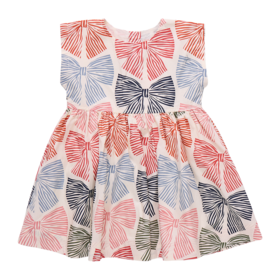 Pink Chicken Adaline Multi Stripe Bow Dress