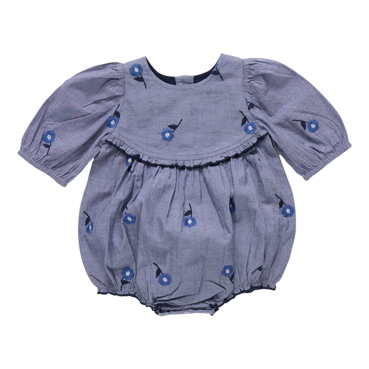 Pink Chicken Blue Blossom Emb Rowan Bubble