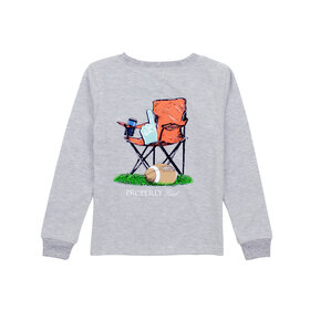 Properly Tied Heather Grey Sidelines LS Tee