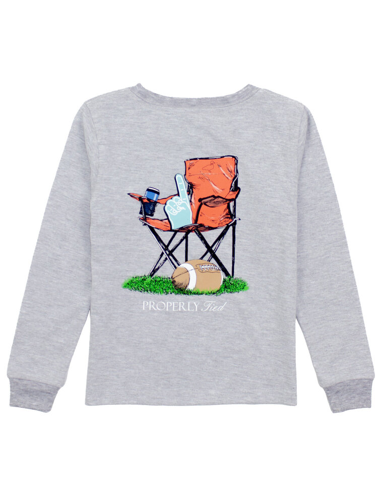 Properly Tied Heather Grey Sidelines LS Tee