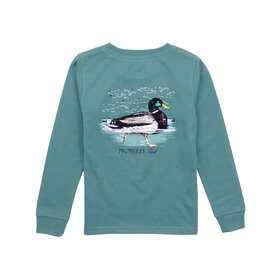 Properly Tied Marine Green Swimming Mallard LS Tee