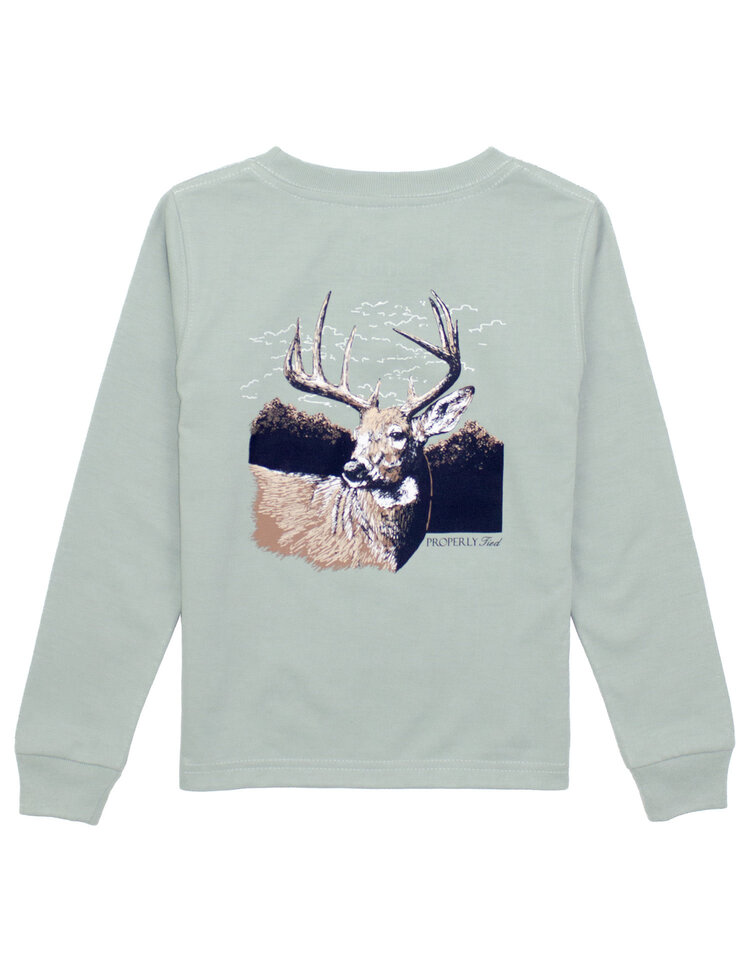 Properly Tied Sage Buck LS Tee