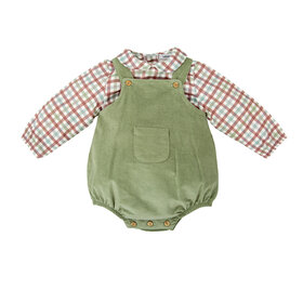 Babidu Green Cord Overall Bubble Set