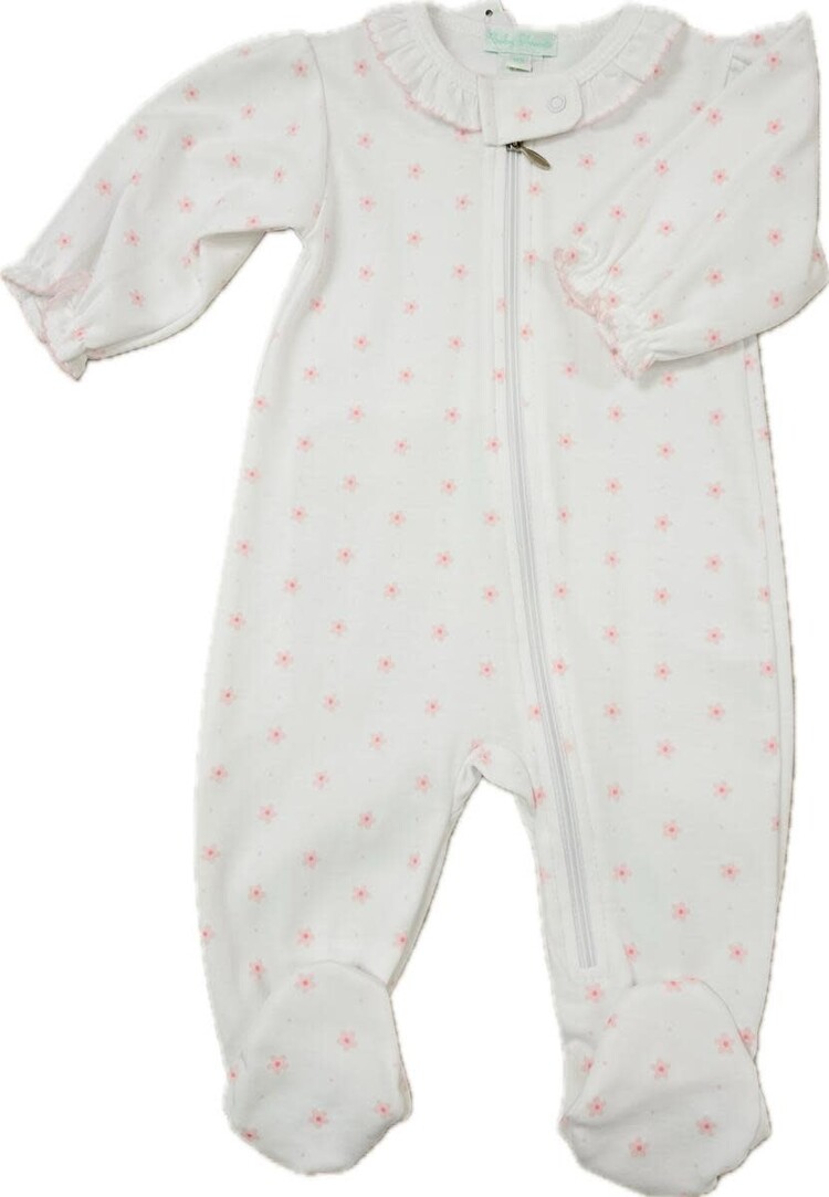 Baby Threads Pink Flower Footie