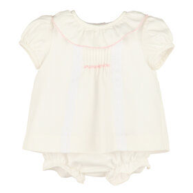 Luli&Me Pintucks Lace Bishop Set