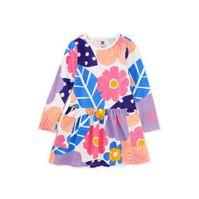 Tea Cherry Blossoms LS Pocket Dress