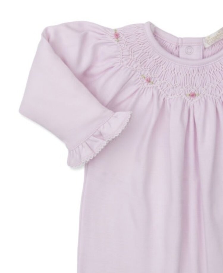 Kissy Kissy Smocked Floral Ruff Footie