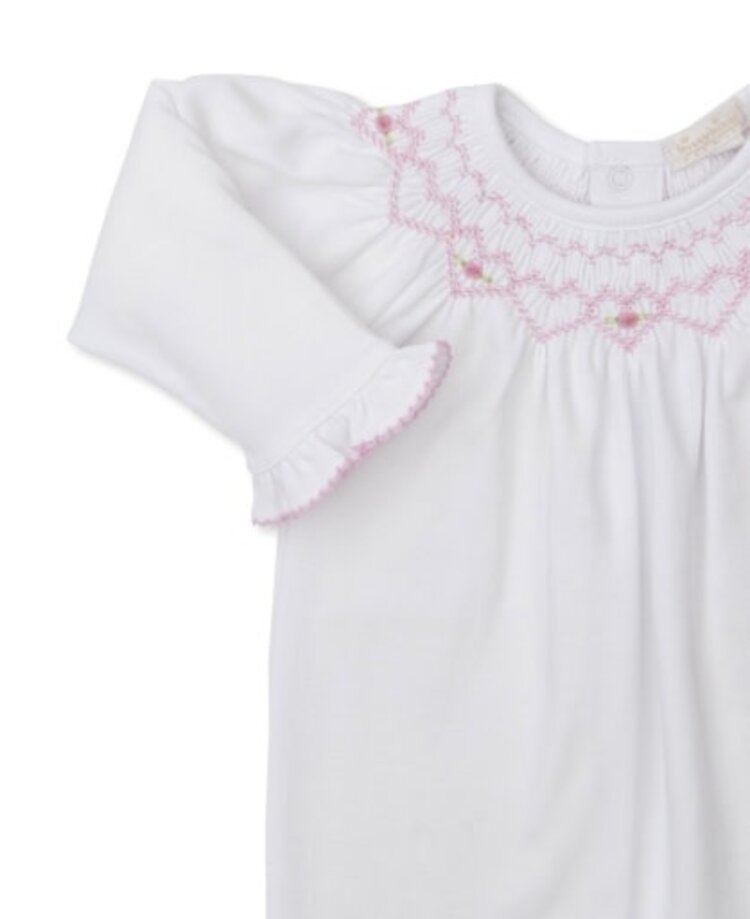 Kissy Kissy Smocked Floral Ruff Footie