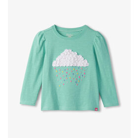 Hatley Aqua Fluffy Cloud Puff Sleeve Tee