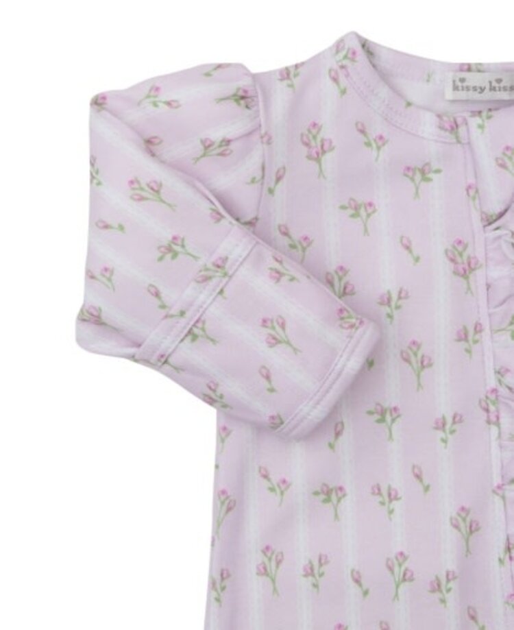 Kissy Kissy Ribbon Stripe Bouquets Zip Footie