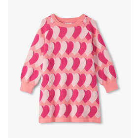 Hatley Graphic Hearts Swing Sweater Dress