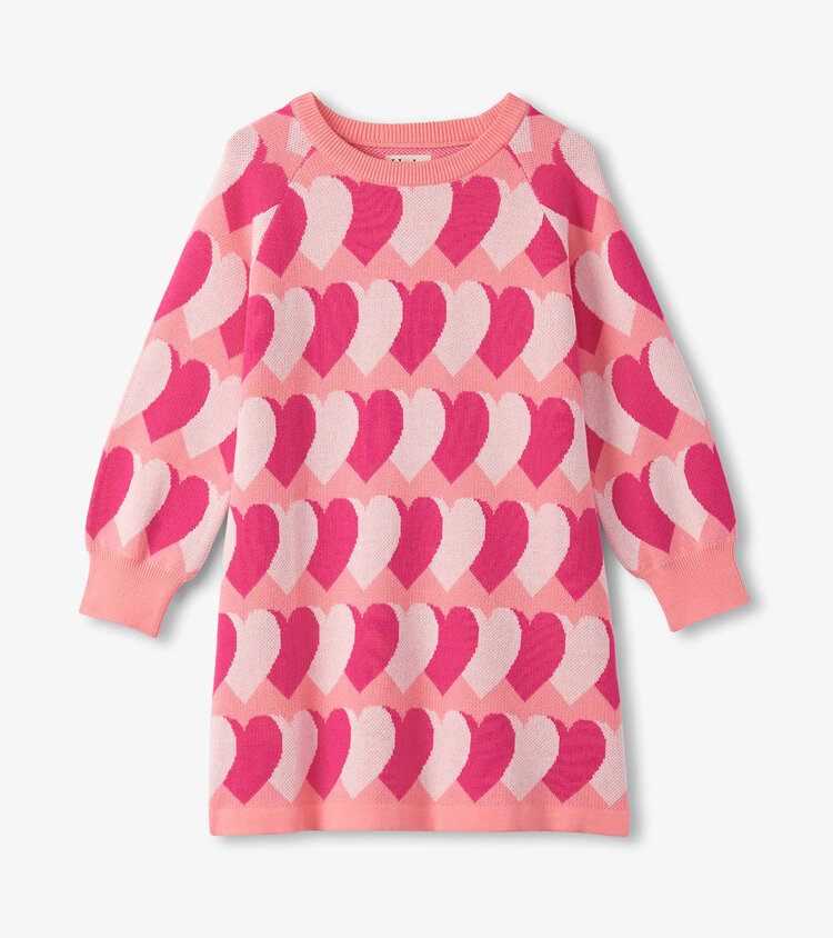 Hatley Graphic Hearts Swing Sweater Dress