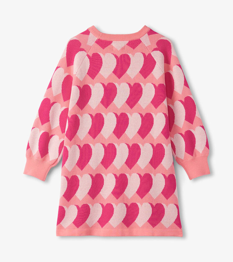 Hatley Graphic Hearts Swing Sweater Dress