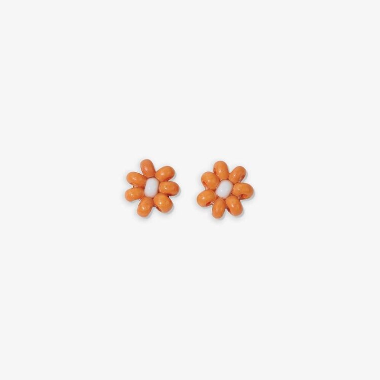 Ink + Alloy Orange Flower Earrings