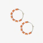 Ink + Alloy Orange Small Bead Hoop Earrings