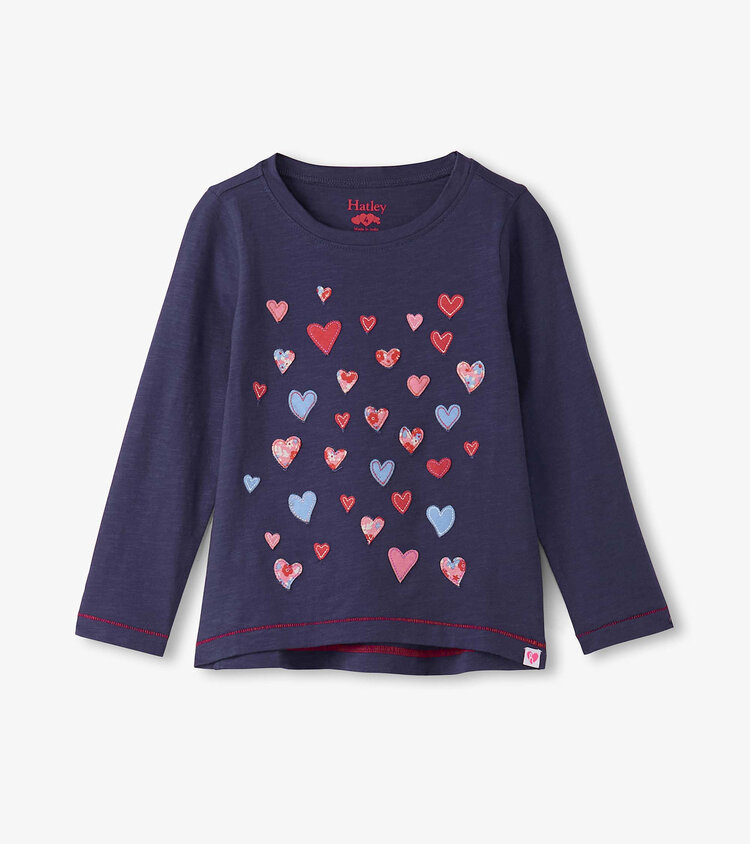 Hatley Falling Hearts Long Sleeve Tee