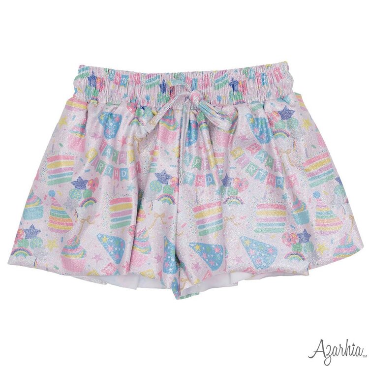 Azarhia Birthday Shimmer Butterfly Shorts