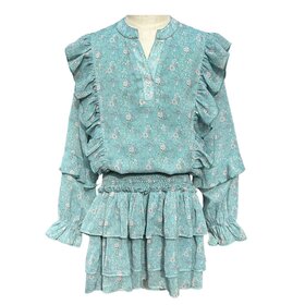 Pleat Campbell Dress Whimsy Teal