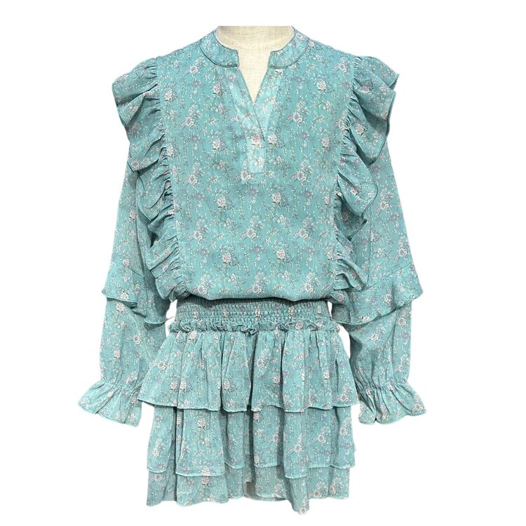 Pleat Campbell Dress Whimsy Teal