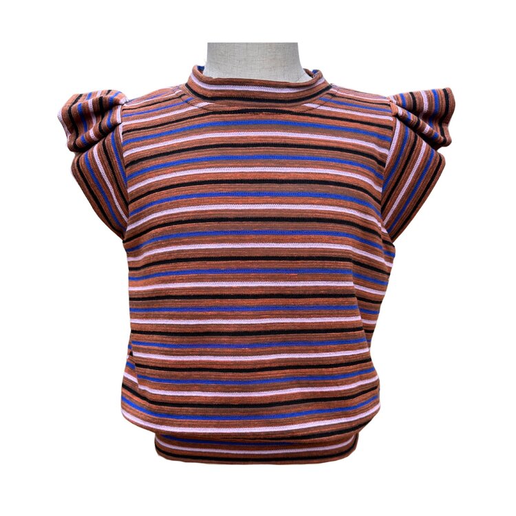 Pleat Rust/Royal/Lavender Olivia Knit Top