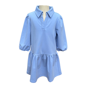 Pleat Sibley Sweatshirt Dress Cornflower
