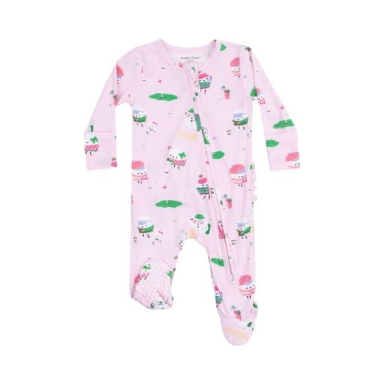 Angel Dear Golf Pros - Girl - 2 Way Zipper Ruffle Back Footie