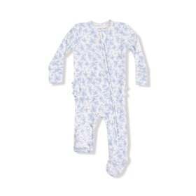Angel Dear Romi Floral - 2 Way Zipper Ruffle Back Footie