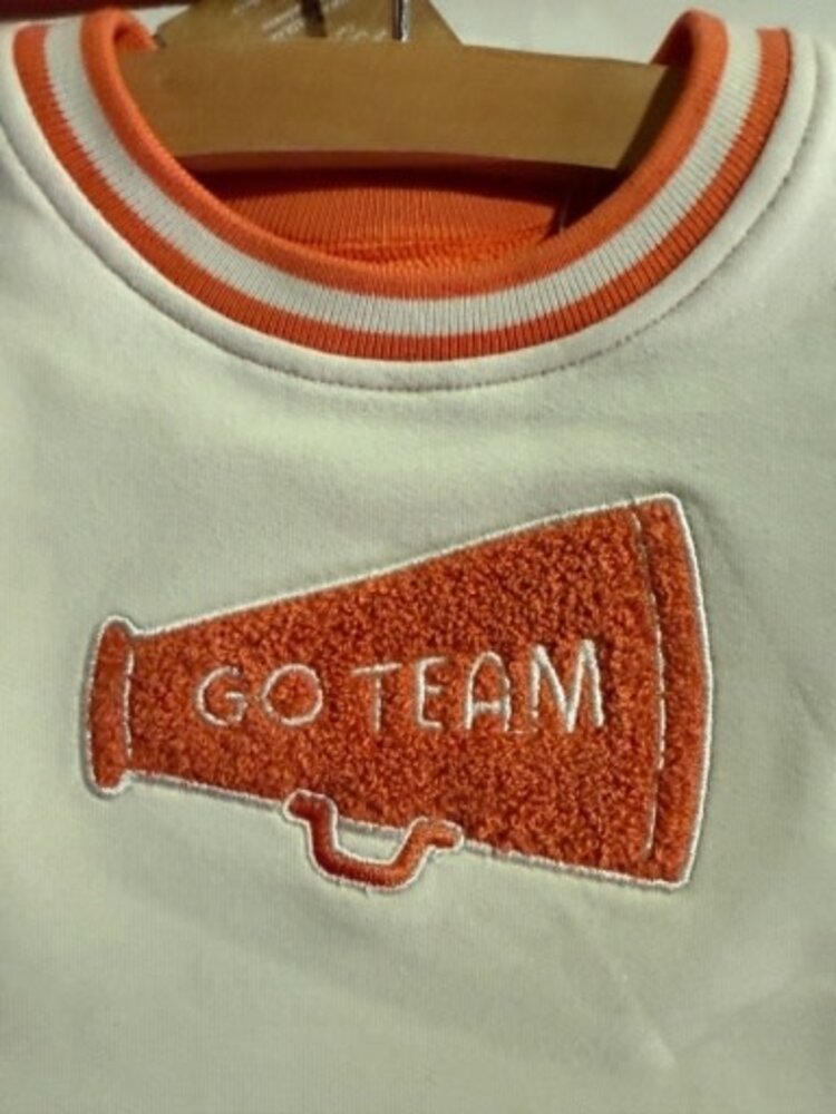 Angel Dear French Terry Sport - Varsity - Orange - French Terry Dress w/ Go Team Patch