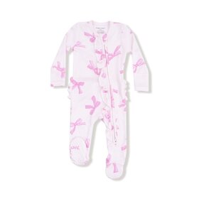 Angel Dear Pretty Bows Ruffle Zipper Footie