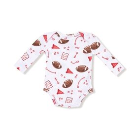 Angel Dear Touchdown Time - Red - Lap Shoulder Bodysuit