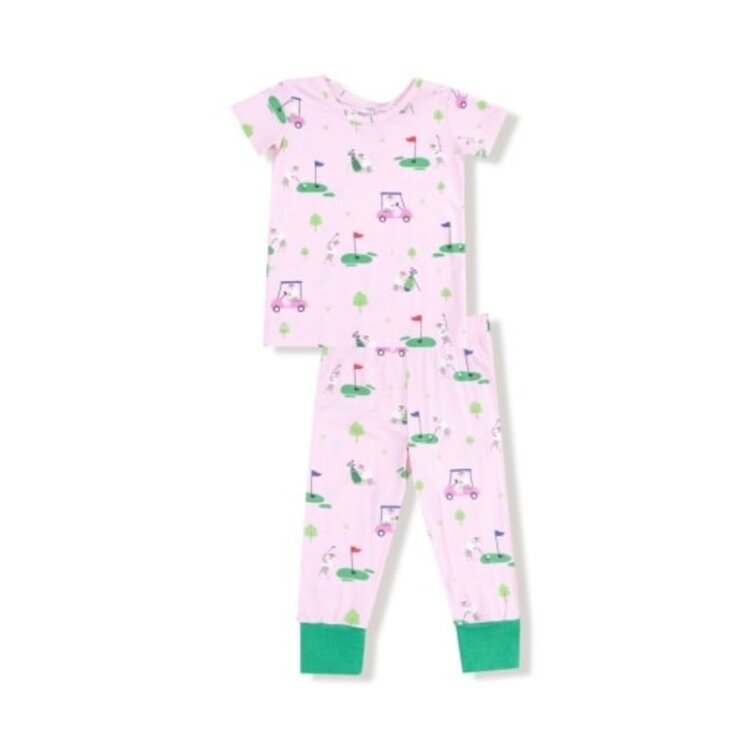 Angel Dear Dog Gone Golf - Pink - S/S Loungewear Set