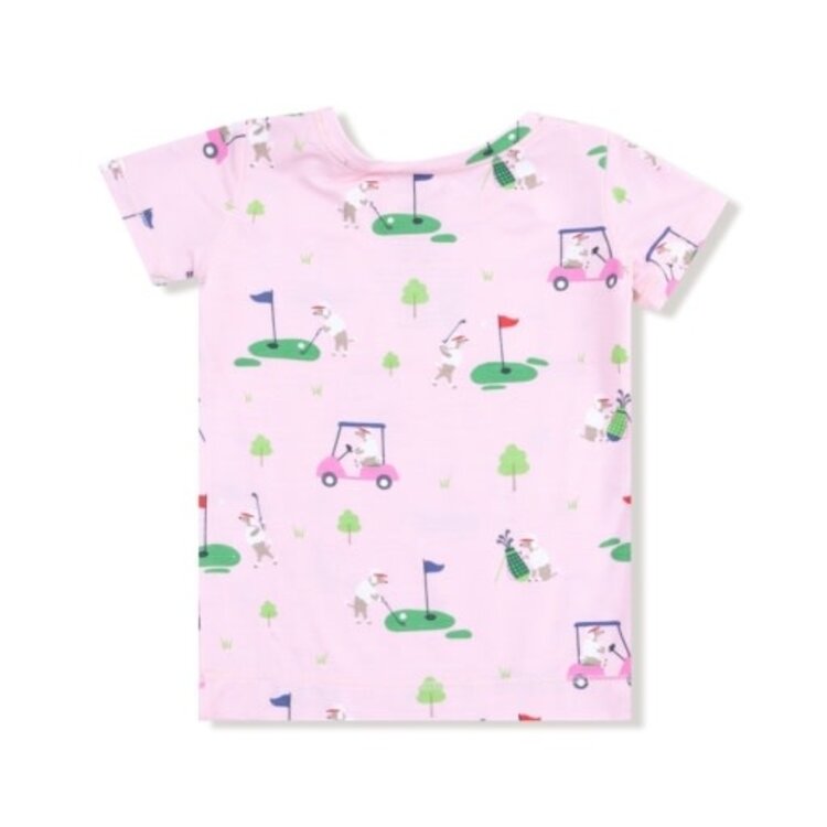 Angel Dear Dog Gone Golf - Pink - S/S Loungewear Set