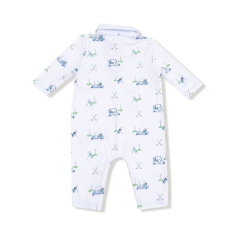 Angel Dear Baby Golf Carts - Blue -  Polo Romper
