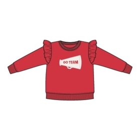 Angel Dear French Terry Sport - Varsity - Red - Ruffle Sweatshirt