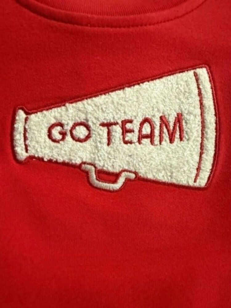 Angel Dear French Terry Sport - Varsity - Red - Ruffle Sweatshirt