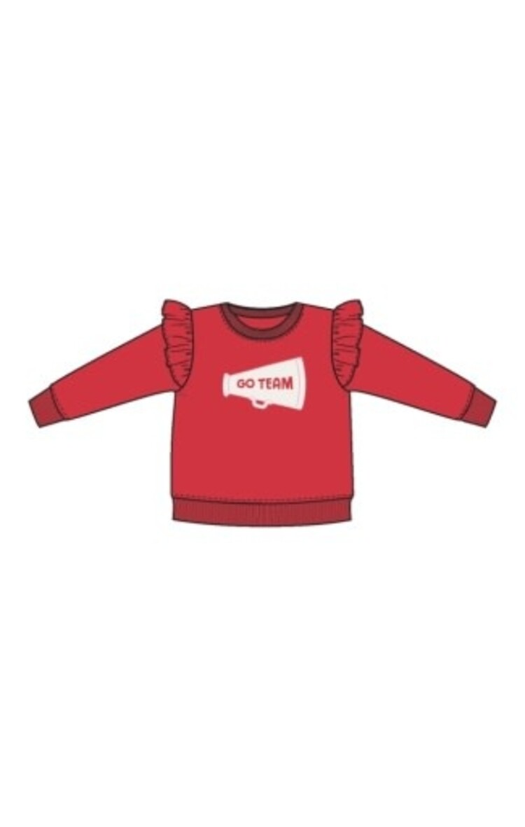 Angel Dear French Terry Sport - Varsity - Red - Ruffle Sweatshirt