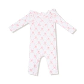 Angel Dear Ribbon Bow Trellis - L/S Ruffle Romper