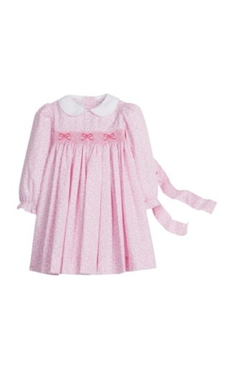 Smocked Natalie Dress - Pink Vinings