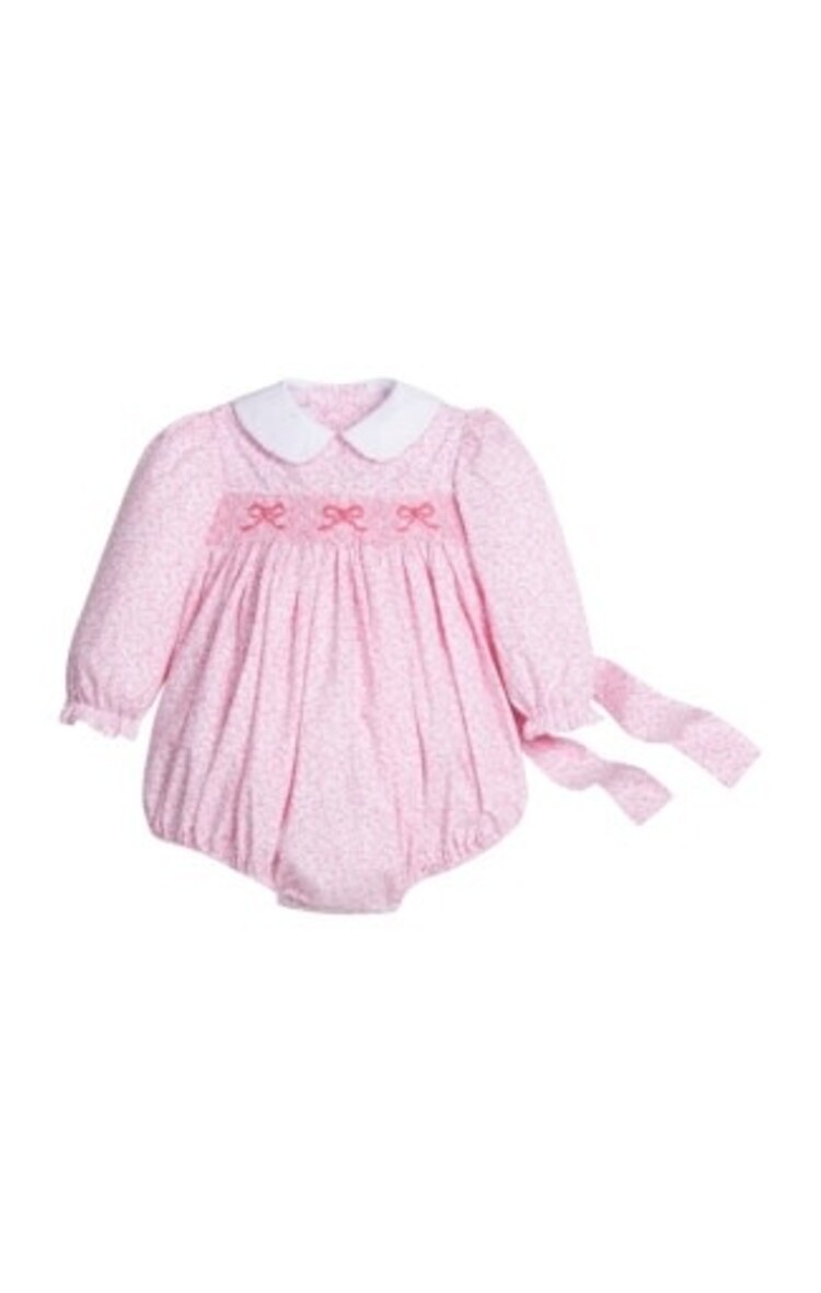 Smocked Natalie Bubble - Pink Vinings