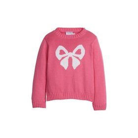 Intarsia Sweater - Hot Pink Bow