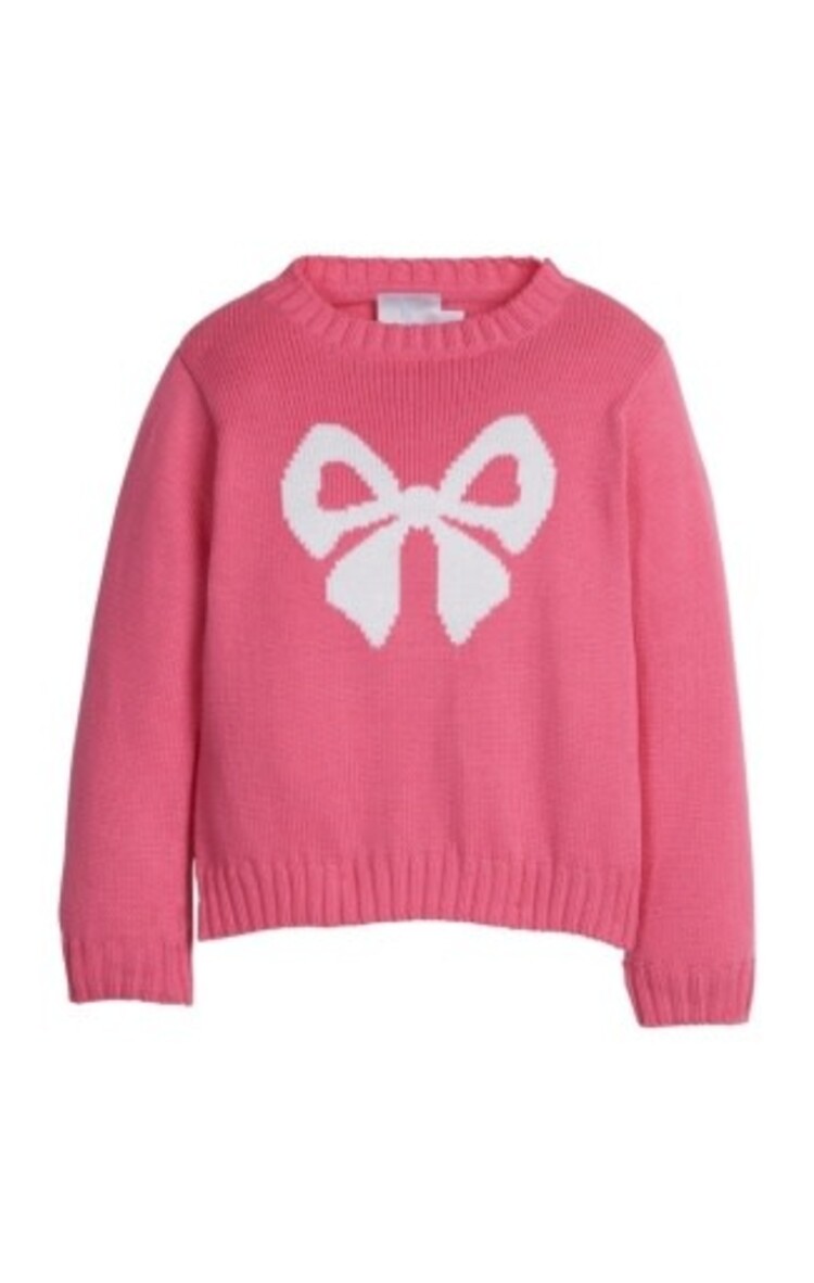 Intarsia Sweater - Hot Pink Bow