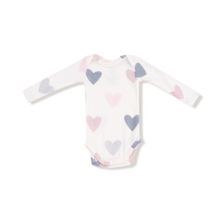 Angel Dear Hearts - Modal Rib - Lap Shoulder Bodysuit