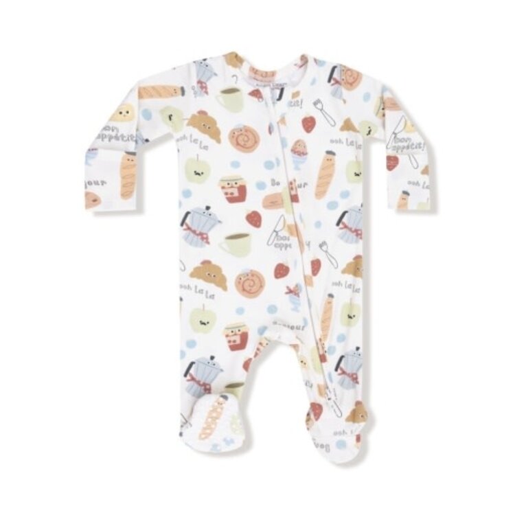 Angel Dear Bonjour Breakfast - 2 Way Zipper Footie