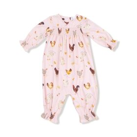 Angel Dear Collector Chickens - Pink - Ruffle Sleeve Romper