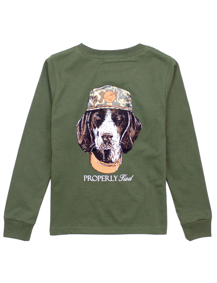 Properly Tied Olive Man's Best Friend LS Shirt