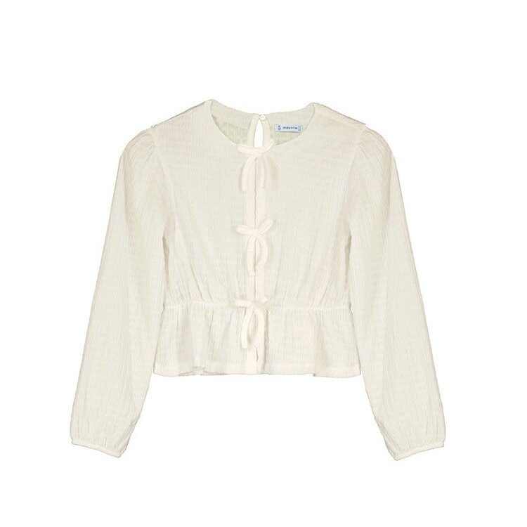 Mayoral Cream Bow Knit Top