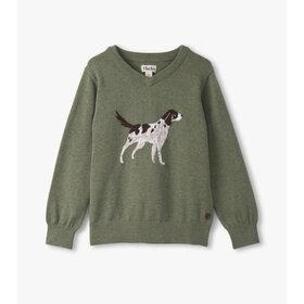 hunting dog v-neck sweater