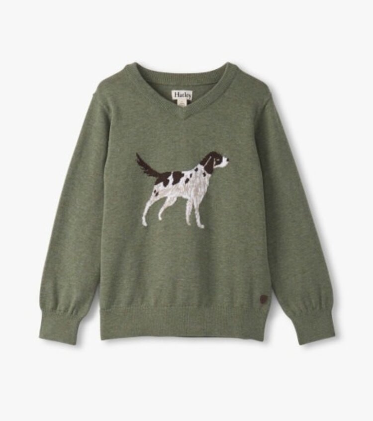 hunting dog v-neck sweater