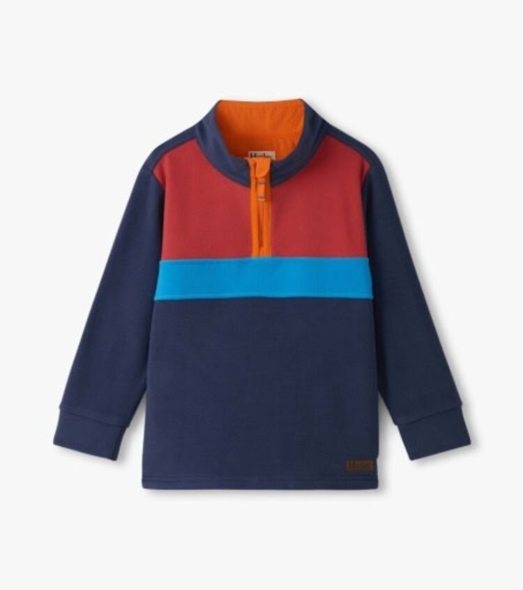 Hatley Navy Colour Block 1/4 Zip